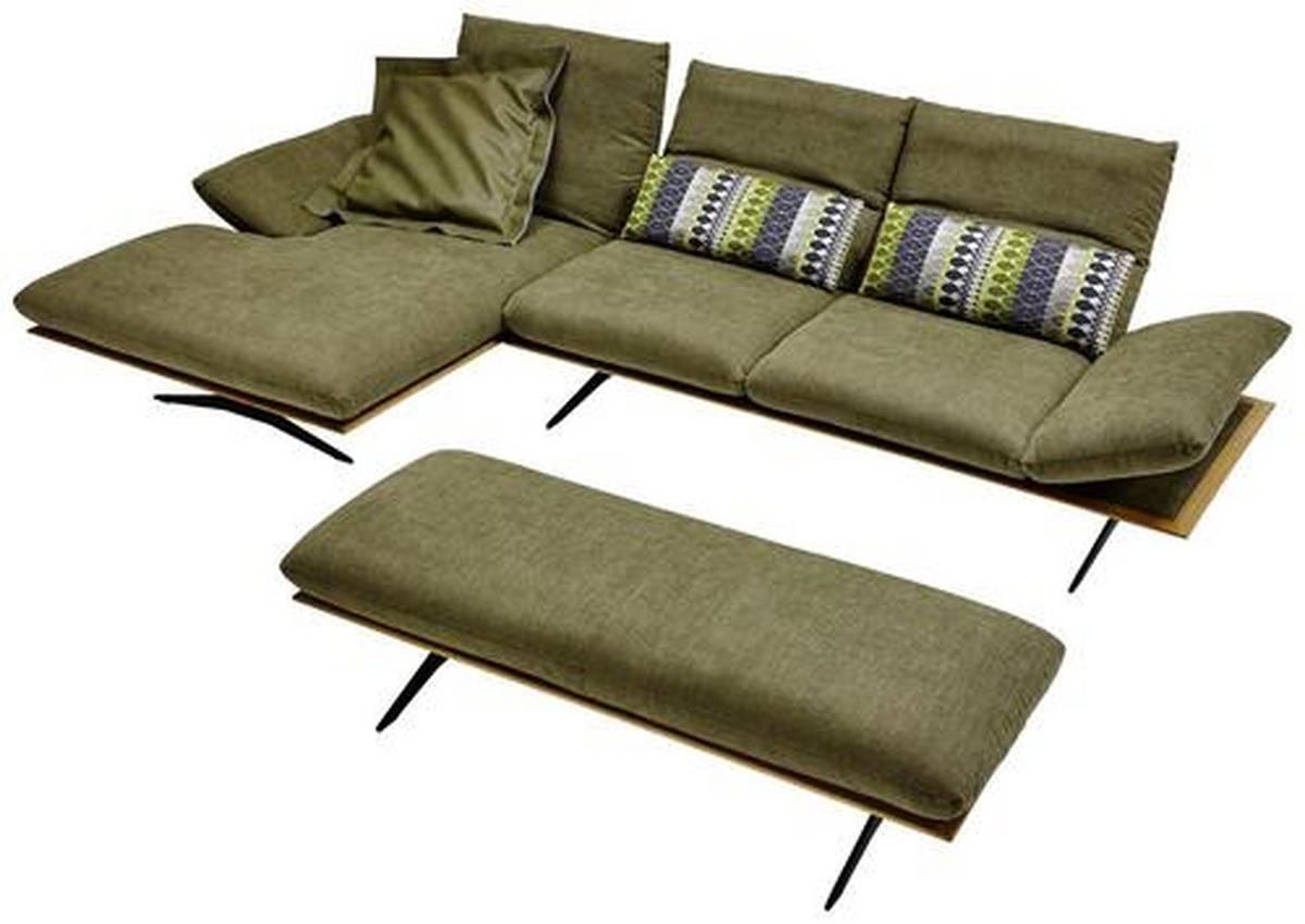 Freisteller von Dieter Knoll ECKSOFA Formia Grün Flachgewebe.