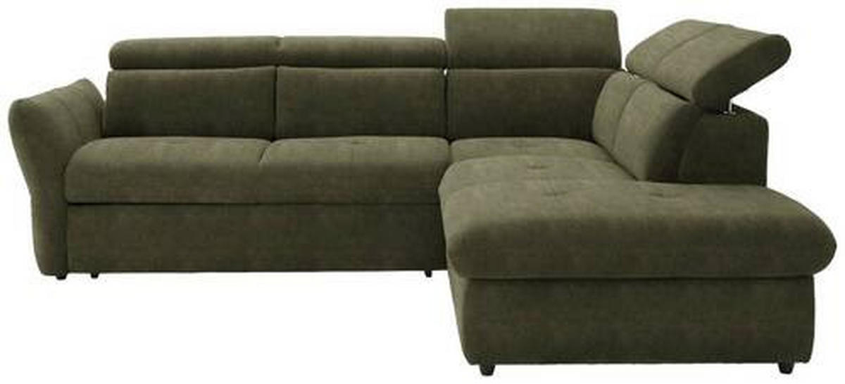 ECKSOFA in Mikrofaser Grün  254/224 cm  - Schwarz/Grün, Design, Kunststoff/Textil (254/224cm) - Stylife