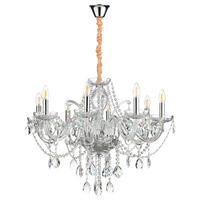 KRISTALL-HÄNGELEUCHTE 75/100 cm   - Chromfarben/Transparent, KONVENTIONELL, Glas/Metall (75/100cm)