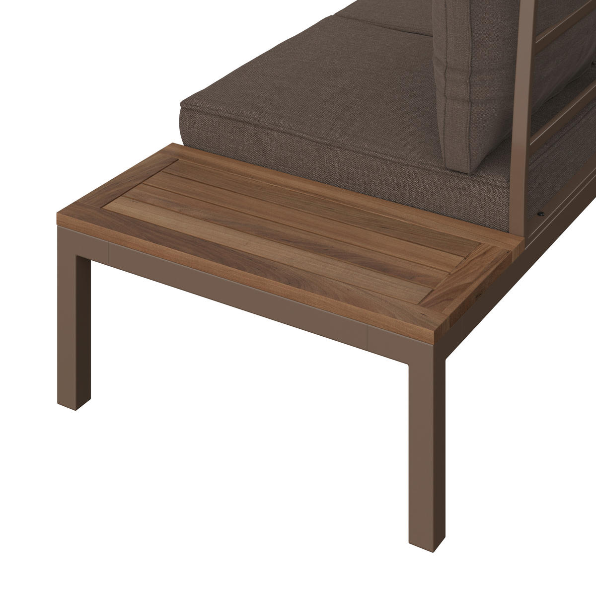 LOUNGEGARNITUR  138/207 cm  Akazie vollmassiv Stahl  - Naturfarben/Braun, MODERN, Holz/Metall (138/207cm) - Ambia Garden