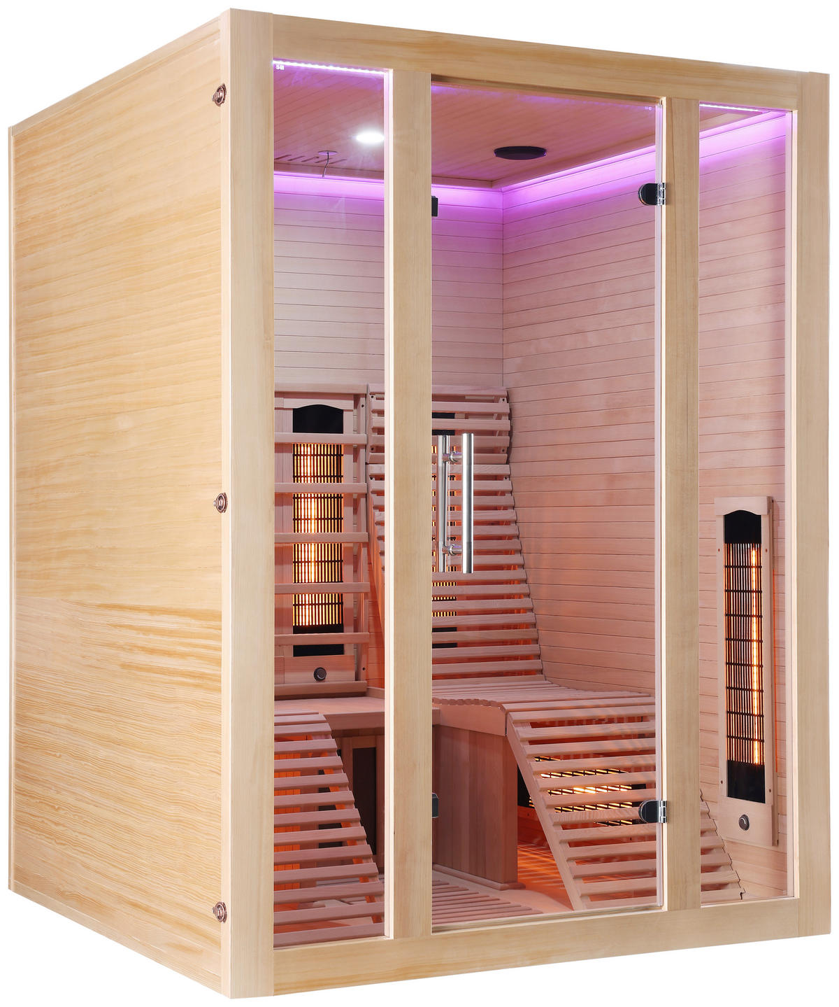 INFRAROTKABINE für 2 Personen  - Braun, Basics, Holz (150/200/150cm) - Sanotechnik