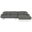 ECKSOFA  in Webstoff Grau  304/184 cm  - Grau, Design, Textil/Metall (304/184cm) - Dieter Knoll