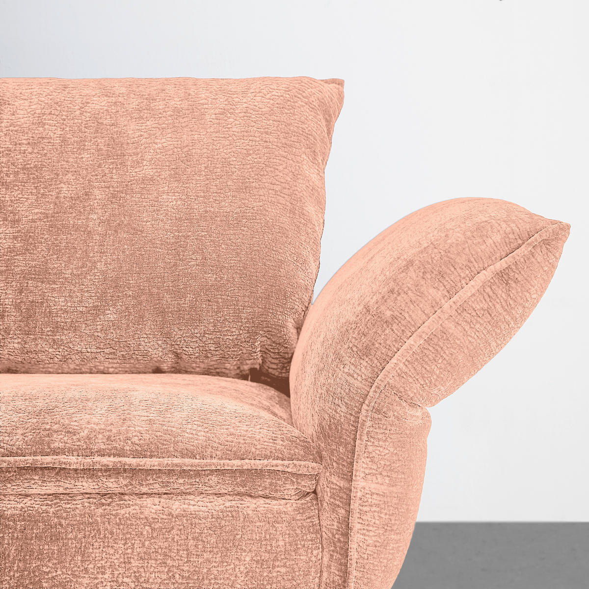 MEGASOFA Flachgewebe Altrosa  - Schwarz/Altrosa, Modern, Textil/Metall (272/87/107cm) - MID.YOU