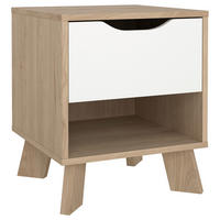 NACHTSCHRANK 40,2/47,4/39,8 cm  - Eichefarben/Weiß, Basics, Holzwerkstoff (40,2/47,4/39,8cm) - MID.YOU