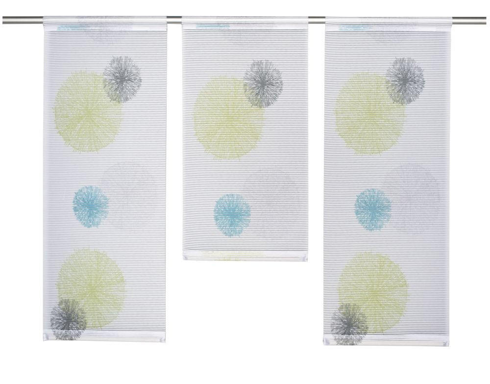 KURZGARDINE 3ER SET   90/80 cm   - Grün, Basics, Textil (90/80cm)