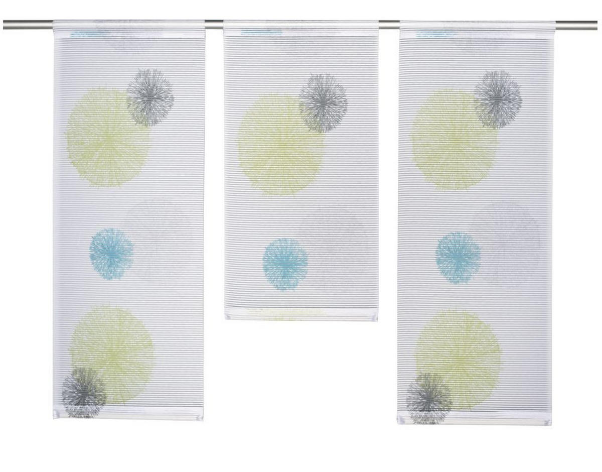KURZGARDINE 3ER SET   90/80 cm   - Grün, Basics, Textil (90/80cm)