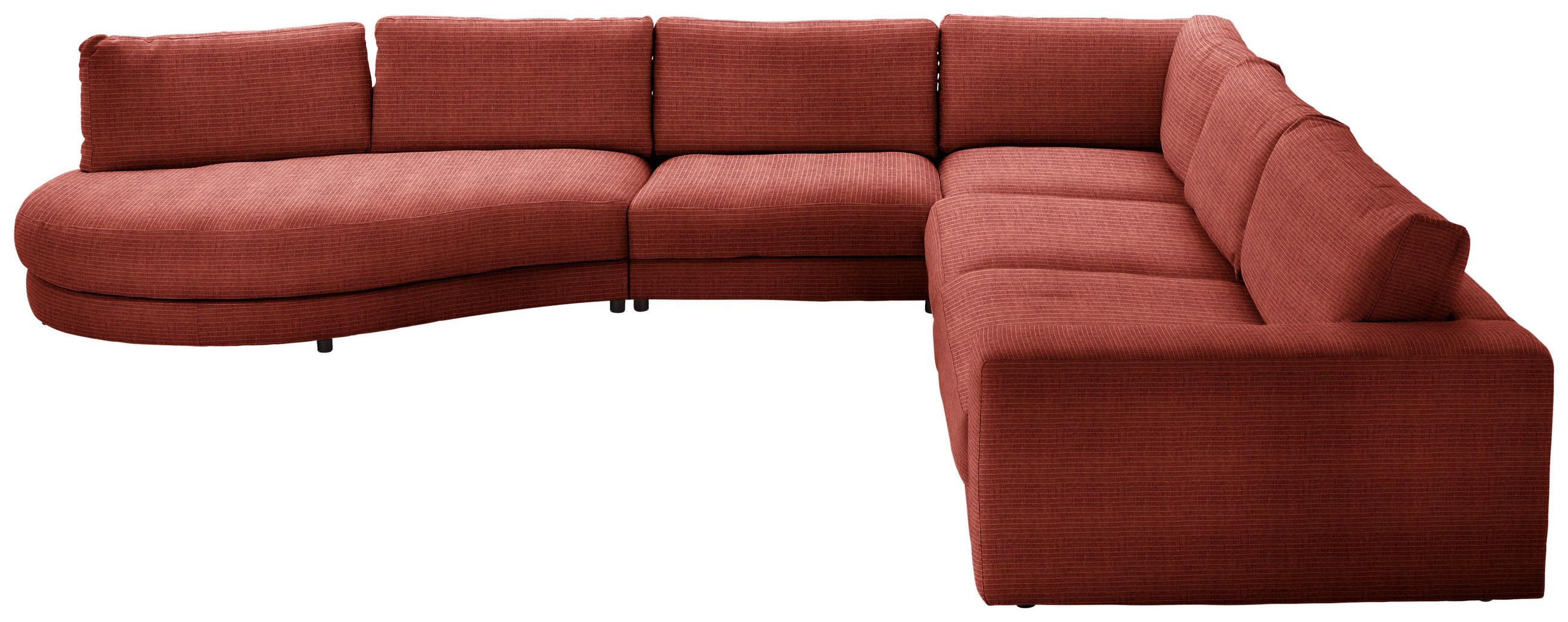 ECKSOFA in Chenille, Cord Rostfarben  - Rostfarben/Schwarz, Design, Kunststoff/Textil (425/365cm) - Lomoco