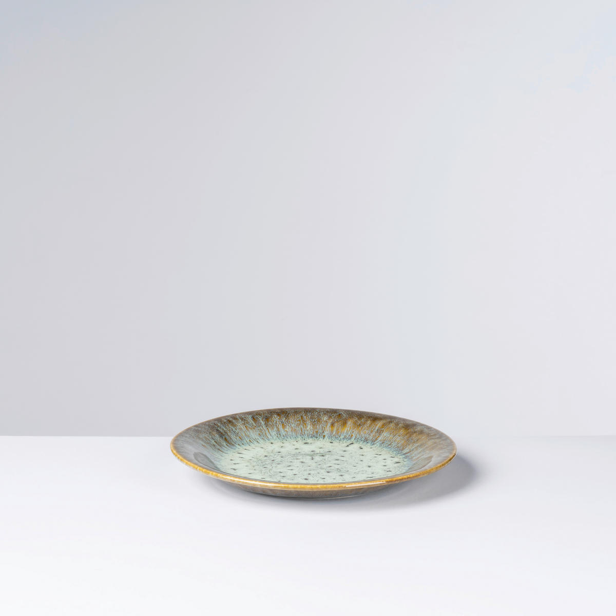 DESSERTTELLERSET Braun, Grün 4-teilig FLUSSUFER  - Braun/Grün, Basics, Keramik (22cm) - Gipfelstück