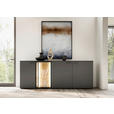 SIDEBOARD 210/80/42 cm  - Schieferfarben/Eichefarben, Design, Glas/Holz (210/80/42cm) - Moderano