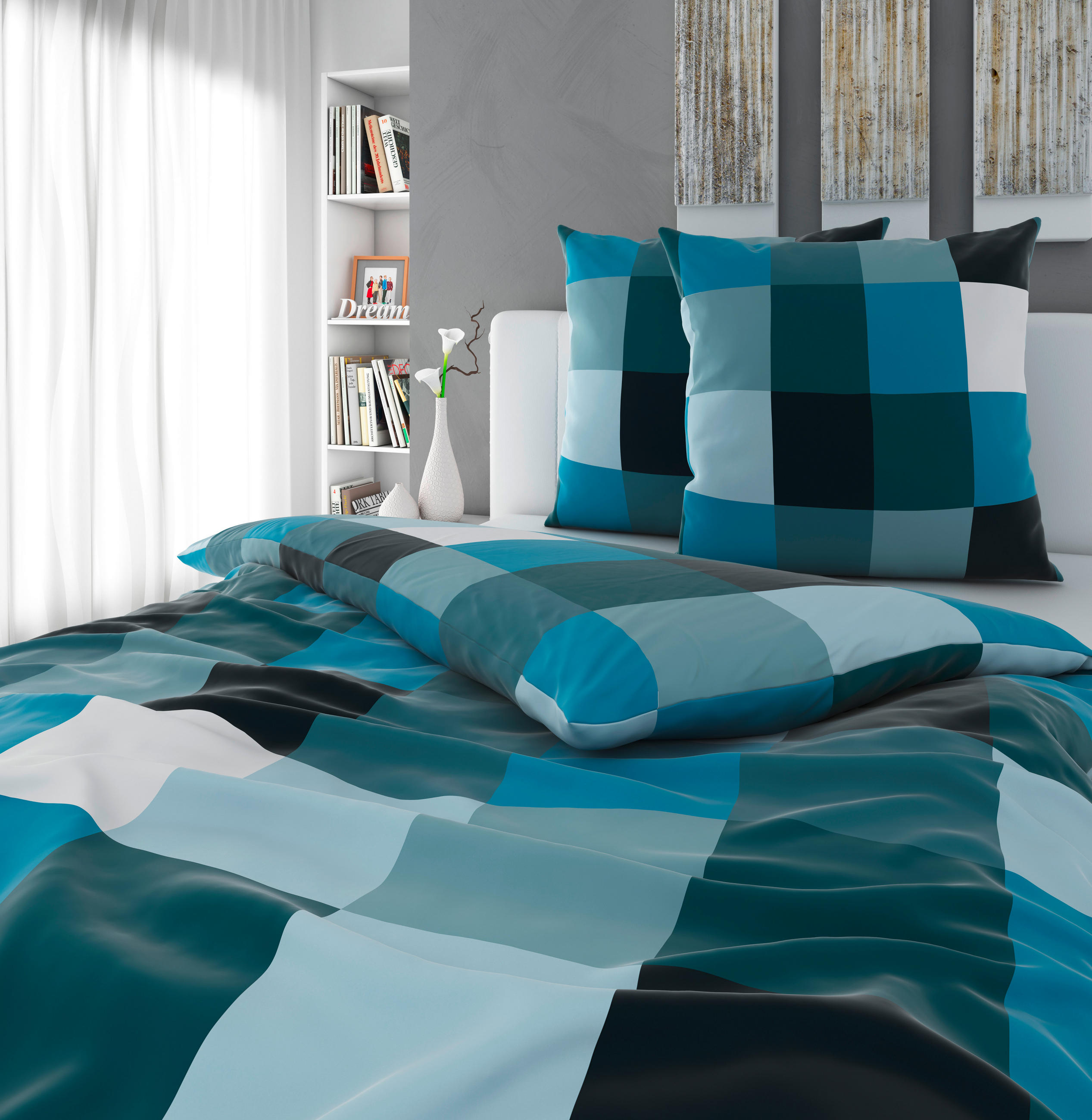 BETTWÄSCHE Satin 200/200 cm  - Petrol, Textil (200/200cm) - Novel
