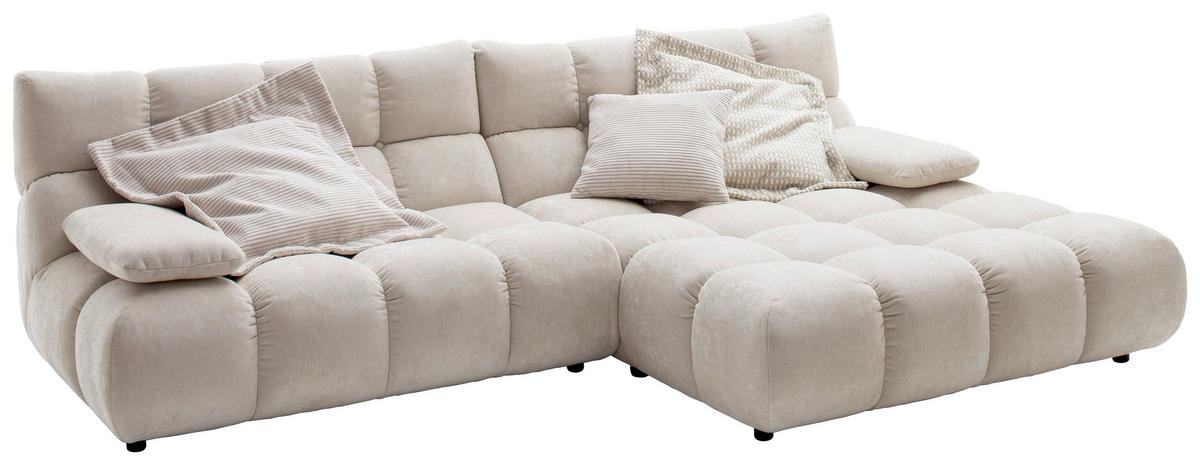 ECKSOFA  in Chenille Naturfarben  293/178 cm  - Schwarz/Naturfarben, Design, Kunststoff/Textil (293/178cm) - Pure Home Lifestyle