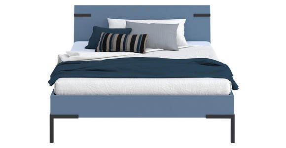 BETT 140/200 cm  in Blau  - Blau/Schwarz, Design, Metall (140/200cm) - Xora