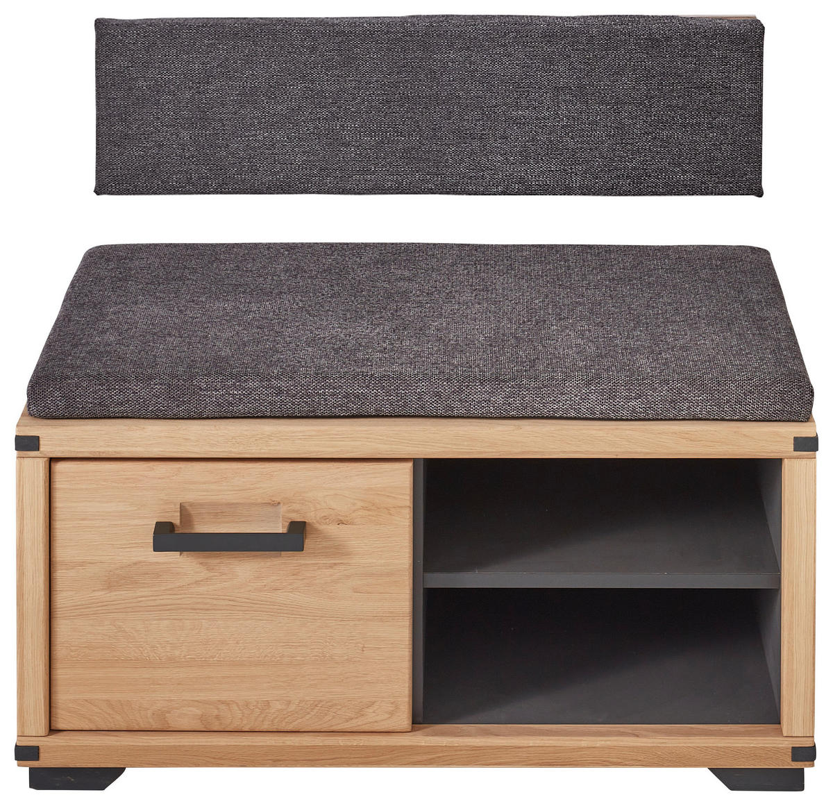 LAVICA DO PREDSIENE, 85,1/44,6/40,5 cm - grafitová/antracitová, Natur, kov/drevo (85,1/44,6/40,5cm) - Linea Natura