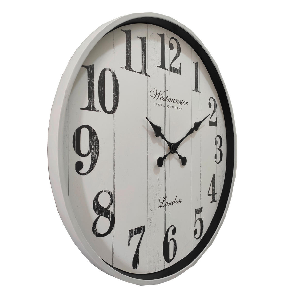 WANDUHR MIA Schwarz, Weiß 50,6/50,6/4,5 cm  - Schwarz/Weiß, KONVENTIONELL, Glas/Kunststoff (50,6/50,6/4,5cm) - Globo