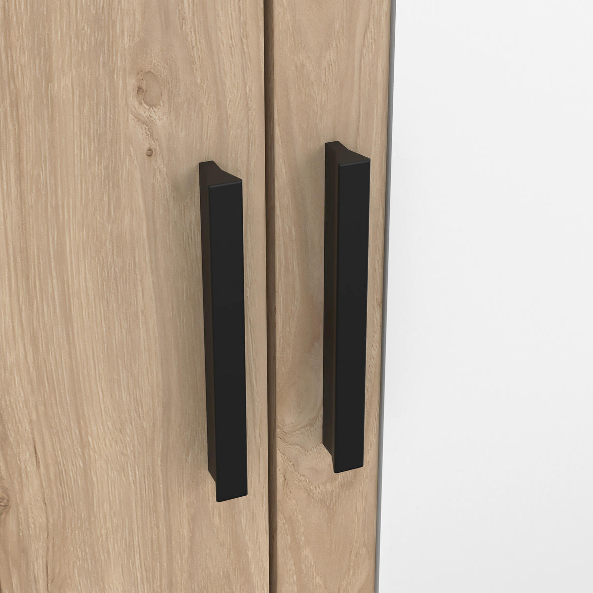 DULAP CU UȘI ROTATIVE culoare lemn stejar  - culoare lemn stejar/negru, Modern, metal/material pe bază de lemn (153,6/200,9/59,8cm) - MID.YOU