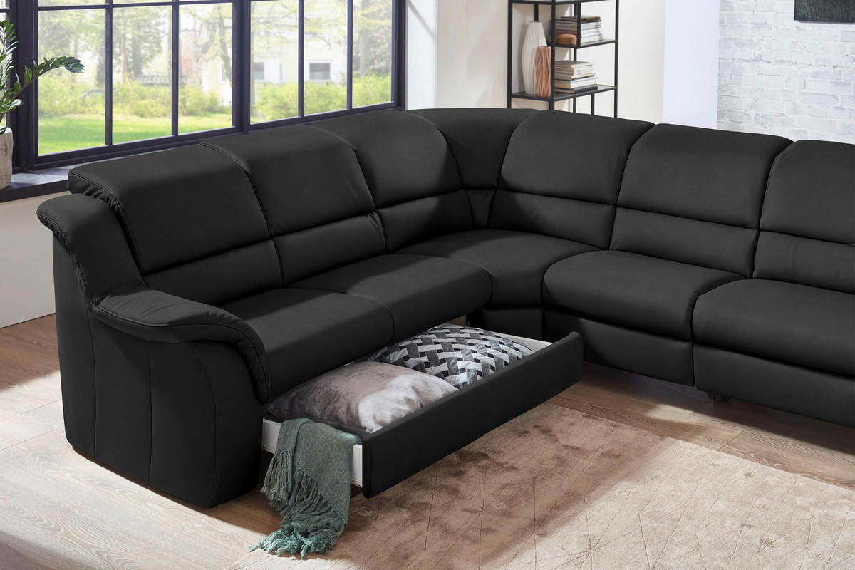 ECKSOFA  in Echtleder Anthrazit  260/324 cm  - Anthrazit/Schwarz, KONVENTIONELL, Leder/Kunststoff (260/324cm) - Cantus