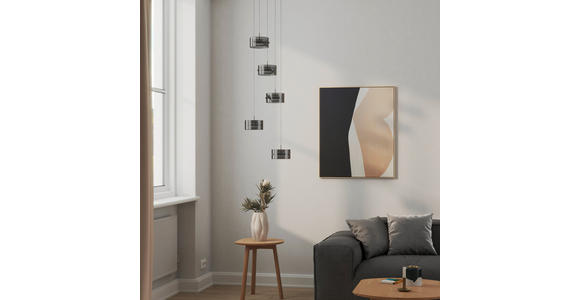 LED-HÄNGELEUCHTE 43/150 cm  - Schwarz, Design, Glas/Kunststoff (43/150cm) - Novel