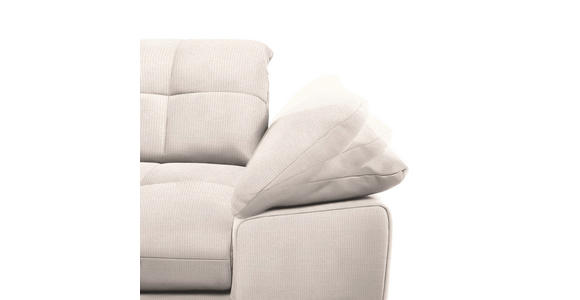 ECKSOFA in Mikrofaser Ecru  - Chromfarben/Ecru, Design, Textil/Metall (180/265cm) - Carryhome