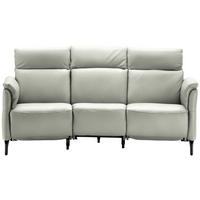 TRAPEZSOFA in Mikrofaser Hellgrau  - Hellgrau/Schwarz, Konventionell, Textil/Metall (221/103/95cm) - Dieter Knoll