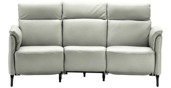 TRAPEZSOFA in Mikrofaser Hellgrau - Hellgrau/Schwarz, KONVENTIONELL, Textil/Metall (221/103/95cm) - Dieter Knoll