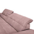 ECKSOFA  in Mikrofaser Altrosa Rücken echt, Kopfteilverstellung  180/265 cm  - Chromfarben/Altrosa, Design, Textil/Metall (180/265cm) - Carryhome