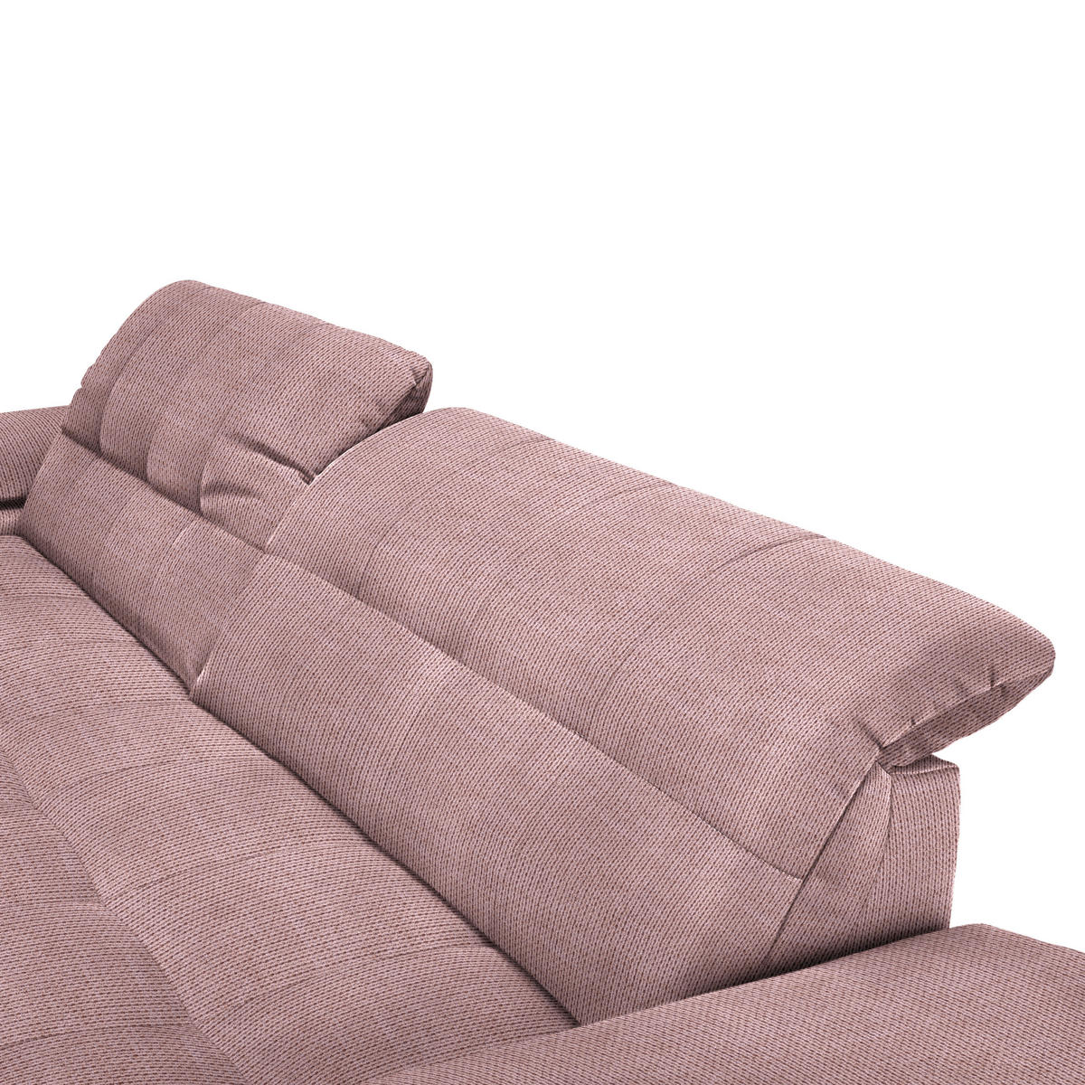 ECKSOFA in Mikrofaser Altrosa  - Chromfarben/Altrosa, Design, Textil/Metall (180/265cm) - Carryhome