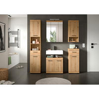 BADRUM 134 cm  - svart/ek Artisan, Trend, trämaterial/glas (134cm) - MID.YOU