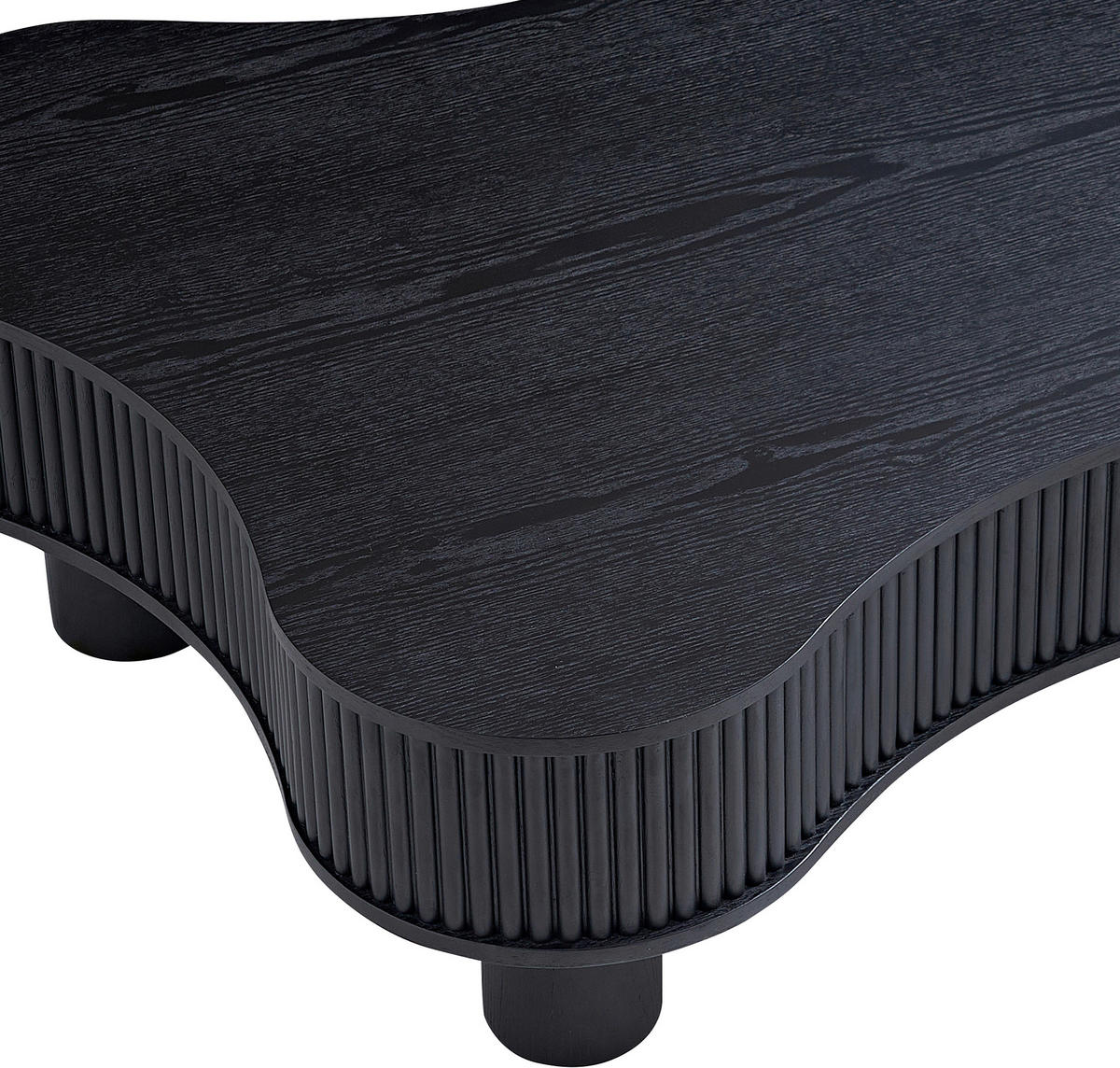 COUCHTISCH furniert 116/77/32 cm Freiform Schwarz  - Schwarz, MODERN, Holzwerkstoff (116/77/32cm) - Livetastic