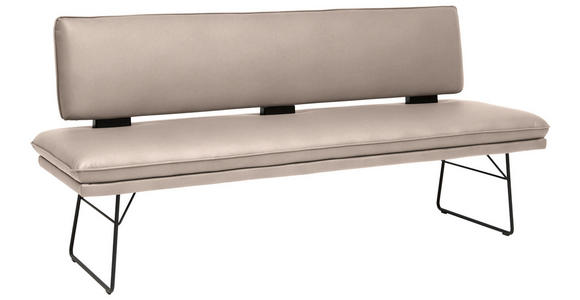 SITZBANK in Metall, Textil Schwarz, Greige  - Greige/Schwarz, Design, Textil/Metall (195/91/65cm) - Dieter Knoll