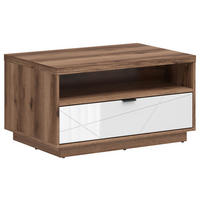 COUCHTISCH in Holzwerkstoff 90/60/48,5 cm  - Eichefarben/Weiß Hochglanz, Design, Holzwerkstoff/Kunststoff (90/60/48,5cm)