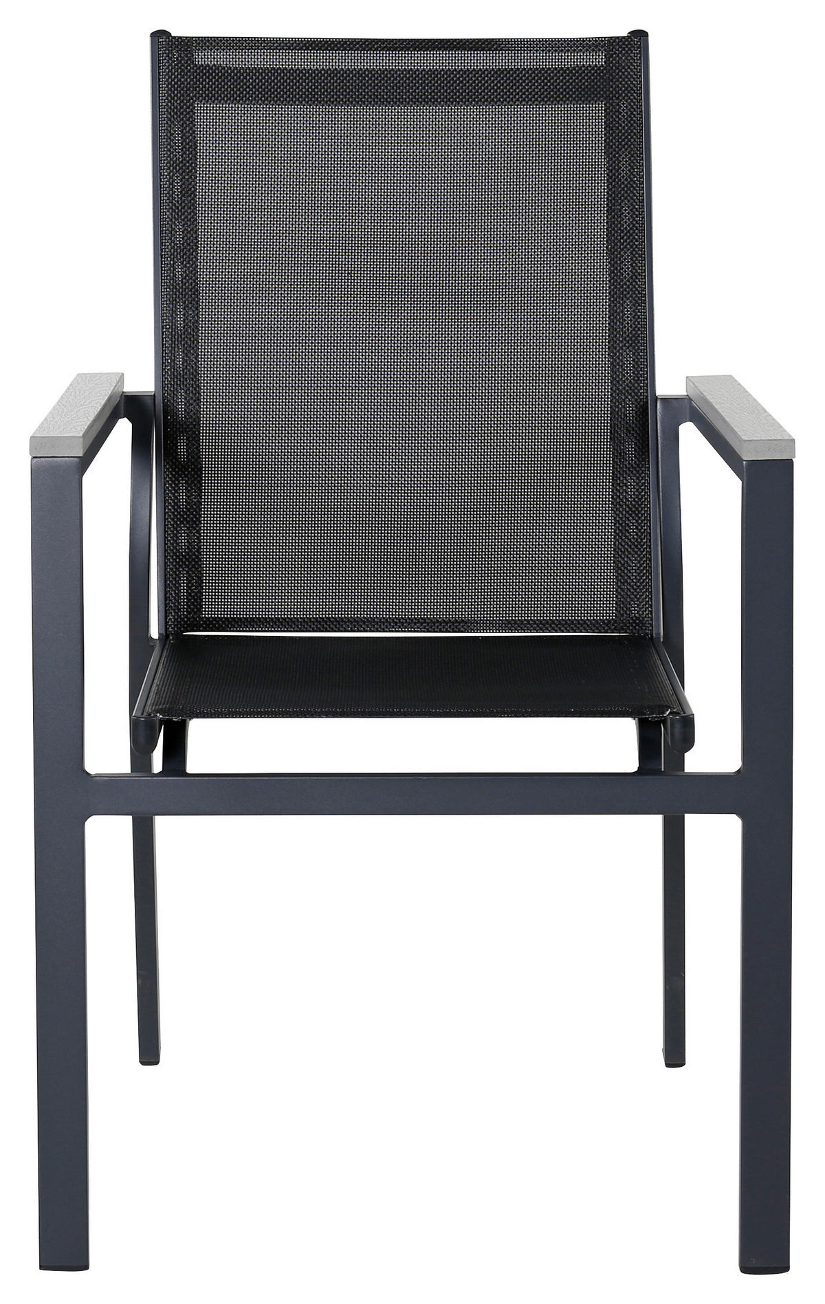 GARTENSTUHL-SET Metall, Textil Schwarz  - Schwarz, KONVENTIONELL, Textil/Metall (57/90/59cm) - Gardenson