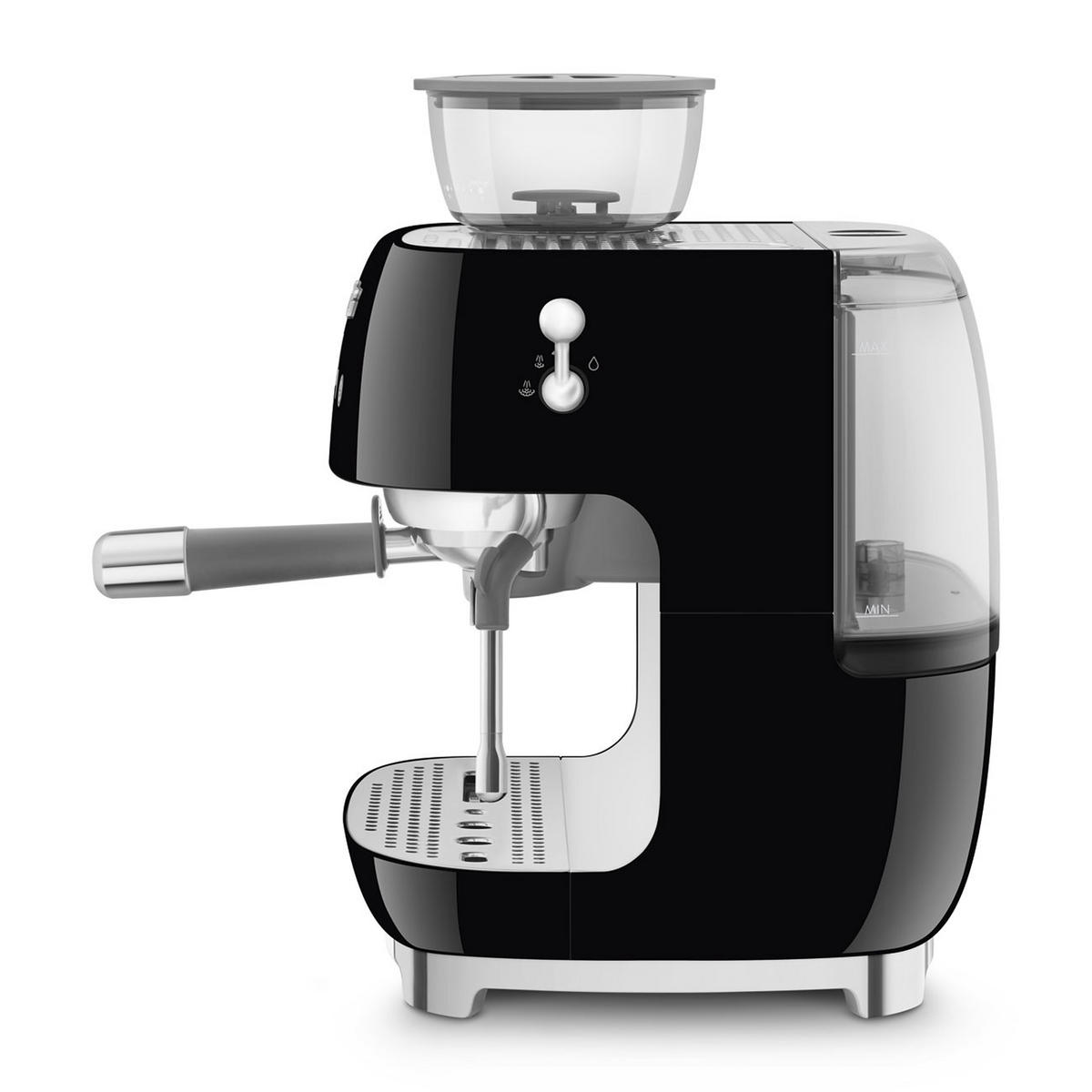 ESPRESSOMASCHINE  - Schwarz Hochglanz, Basics, Kunststoff/Metall (33,4/44,3/43cm) - SMEG