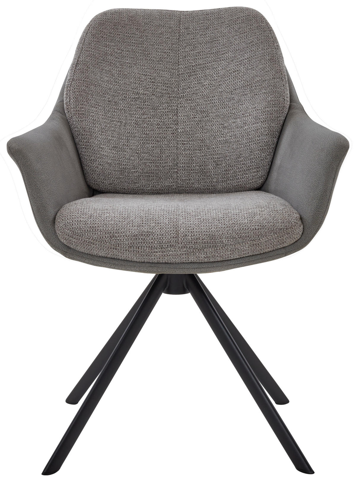 ARMLEHNSTUHL  in Eisen Webstoff, Mikrofaser  - Platinfarben/Schwarz, Design, Textil/Metall (62/83,5/65cm) - Valnatura