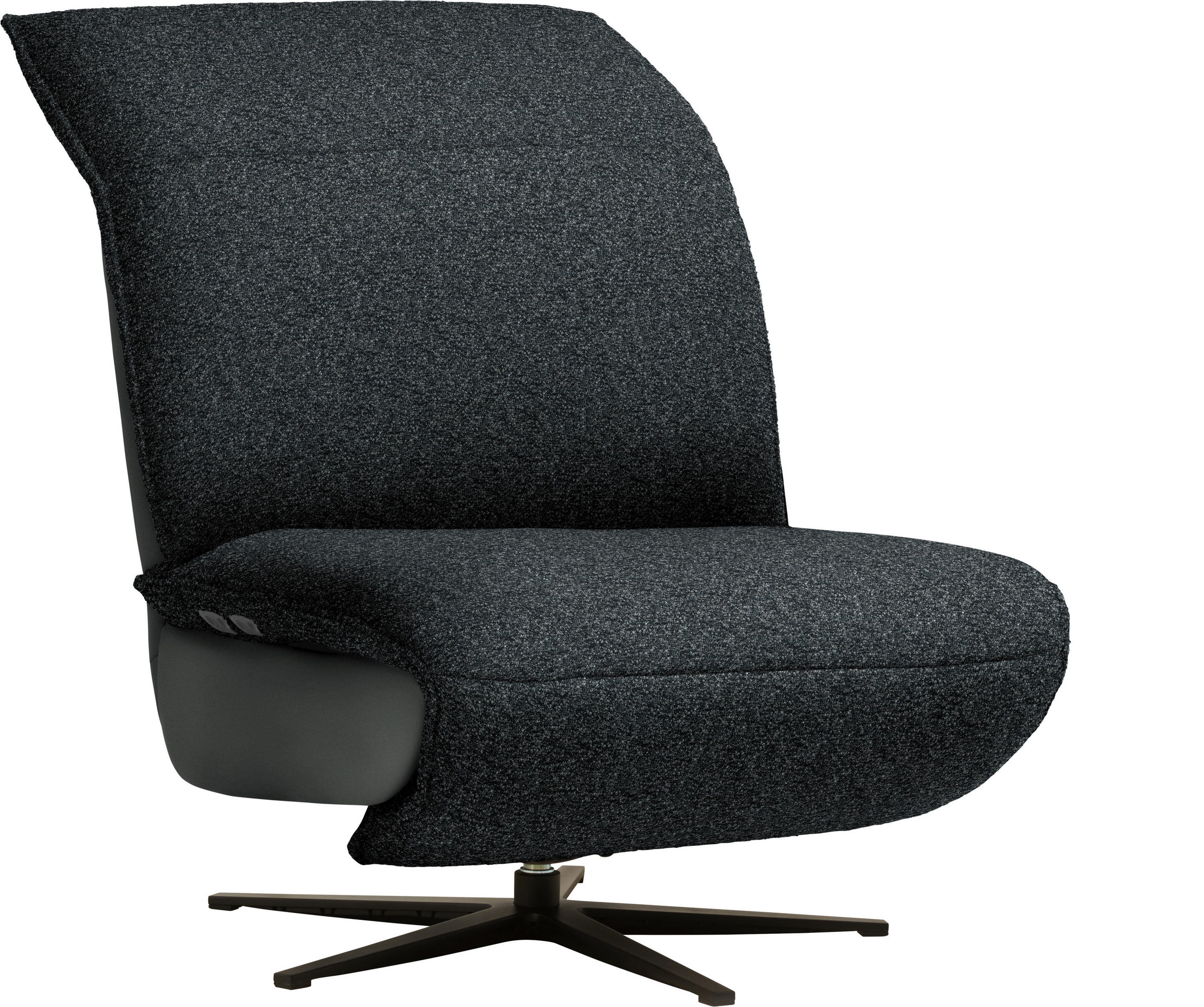 SESSEL in Flachgewebe, Mikrofaser Anthrazit  - Anthrazit/Schwarz, Design, Textil/Metall (84/65/91cm) - Koinor