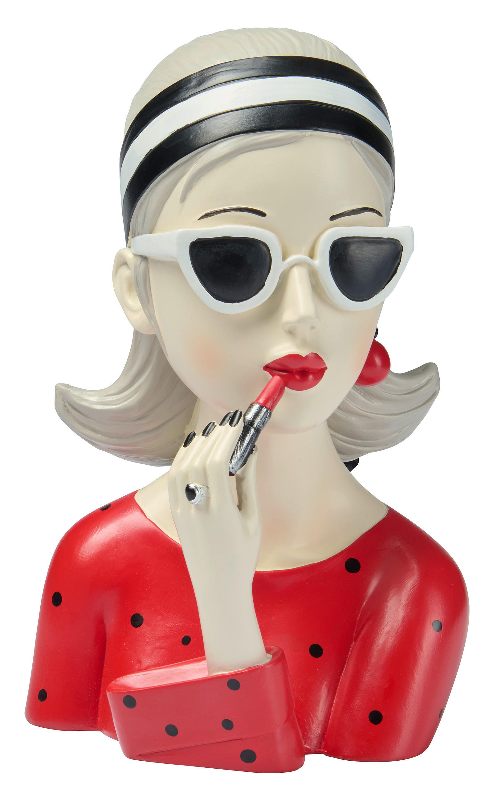 SKULPTUR - Beige/Rot, Trend, Kunststoff (17/26/17cm) - Ambia Home