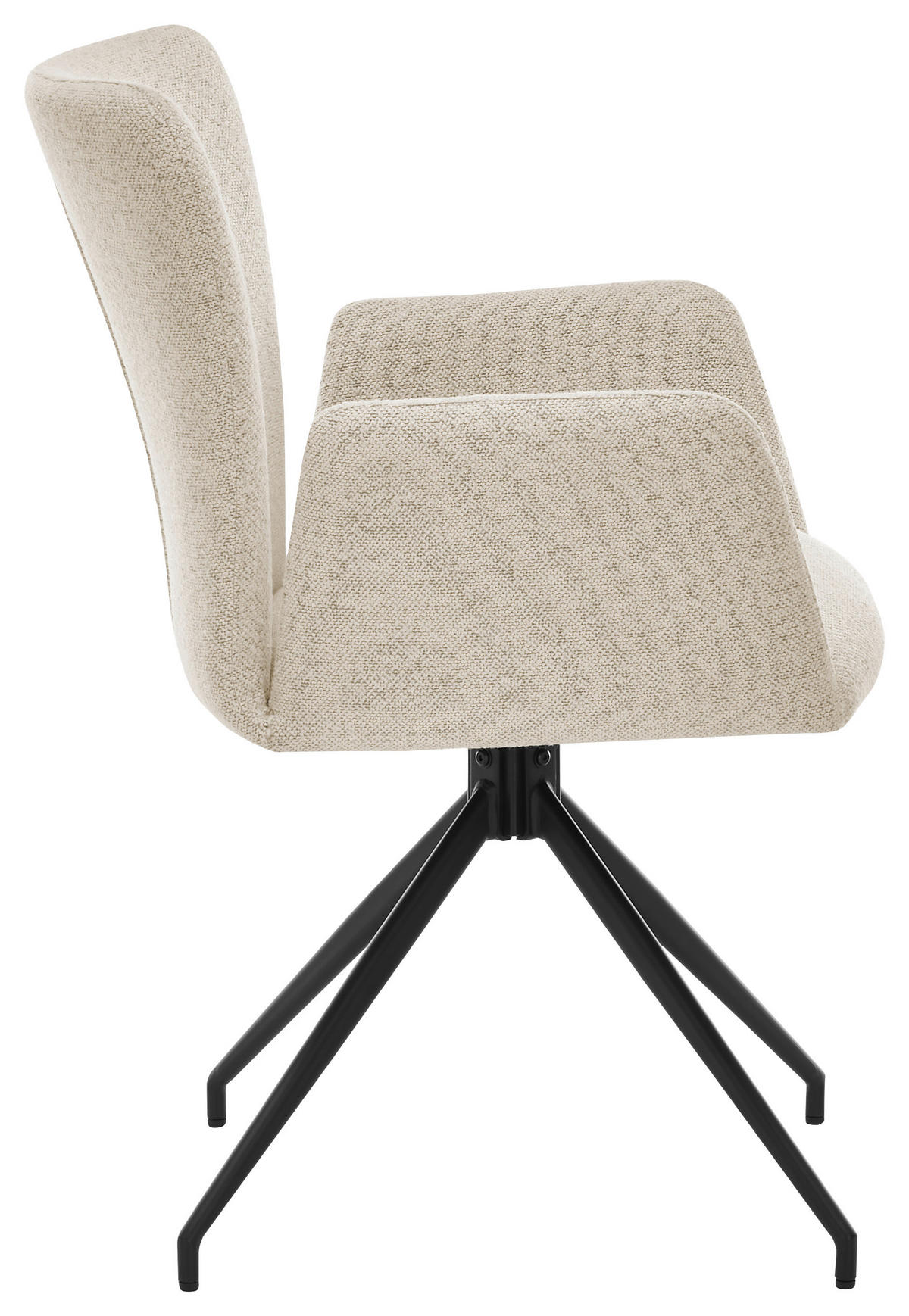 ARMLEHNSTUHL  in Stahl Bouclé  - Creme/Schwarz, Trend, Textil/Metall (57/86/61,5cm) - SetOne by Musterring