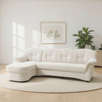 ECKSOFA FLORES FK Creme Mikrofaser  - Creme/Schwarz, KONVENTIONELL, Kunststoff/Textil (142/231cm) - MID.YOU
