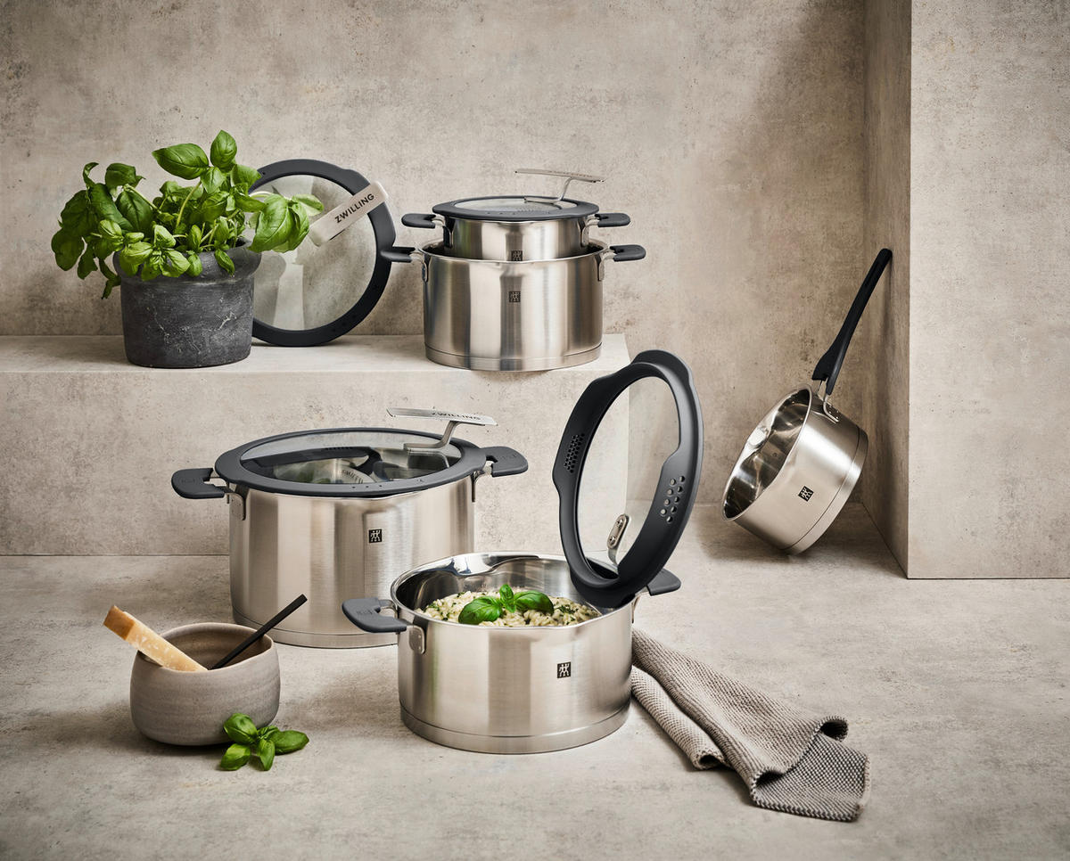 KOCHTOPFSET ZWILLING SIMPLIFY 5-teilig  - Edelstahlfarben, Glas/Metall - Zwilling