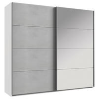 GARDEROB MED SKJUTDÖRRAR 225/210/65 cm 2-dörrar - vit/aluminiumfärg, Design, metall/trämaterial (225/210/65cm) - Carryhome