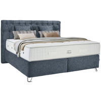 BOXSPRINGBETT 180/200 cm  in Blau  - Blau/Silberfarben, Konventionell, Textil/Metall (180/200cm) - Ambiente