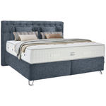 BOXSPRINGBETT 180/200 cm  in Blau  - Blau/Silberfarben, KONVENTIONELL, Textil/Metall (180/200cm) - Ambiente