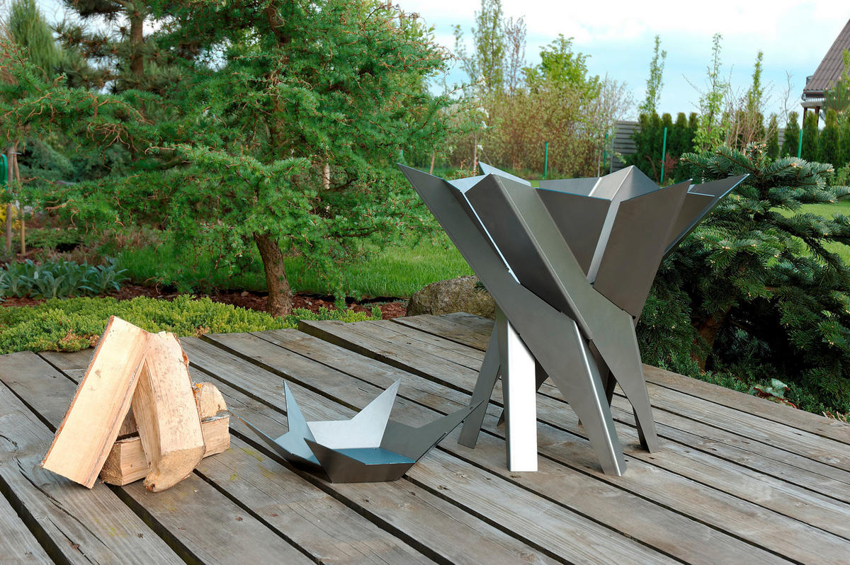 FEUERKORB SVENSKAV PHOENIX XXL 2043  - Edelstahlfarben, Basics, Metall (65/65/56cm) - Ambia Garden