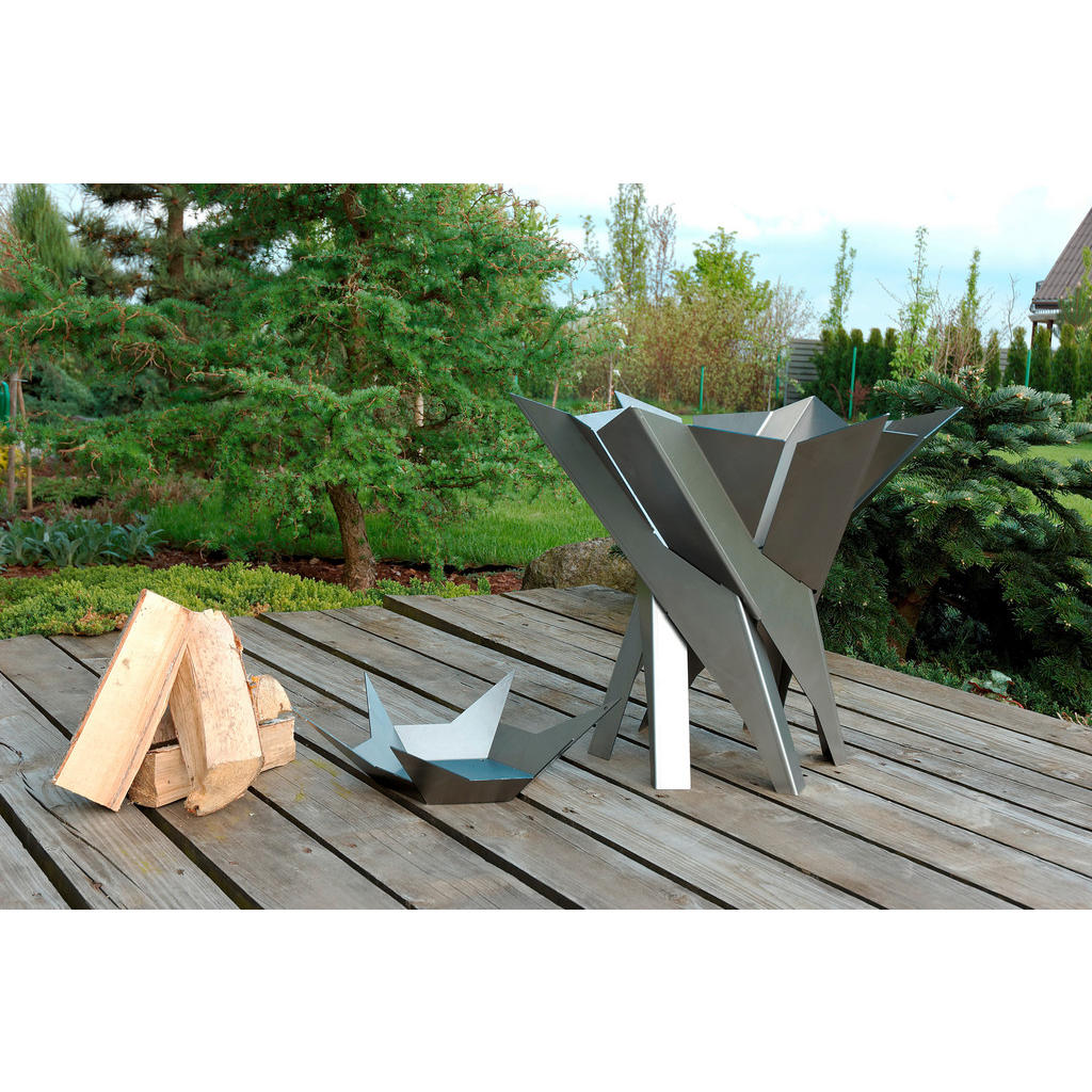 Thumbnail - Ambia Garden Feuerkorb Svenskav Phoenix XXL 2043, Edelstahl, Metall, 65x56x65 cm, Grüner Punkt, Made in Europe, Handmade...