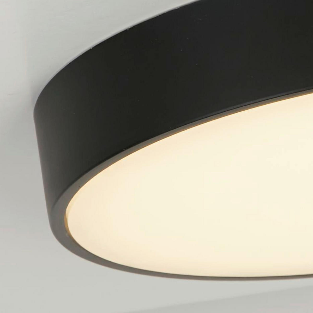 DECKENLEUCHTE Palma 25/4,5 cm  - Schwarz/Weiß, Design, Kunststoff/Metall (25/4,5cm)