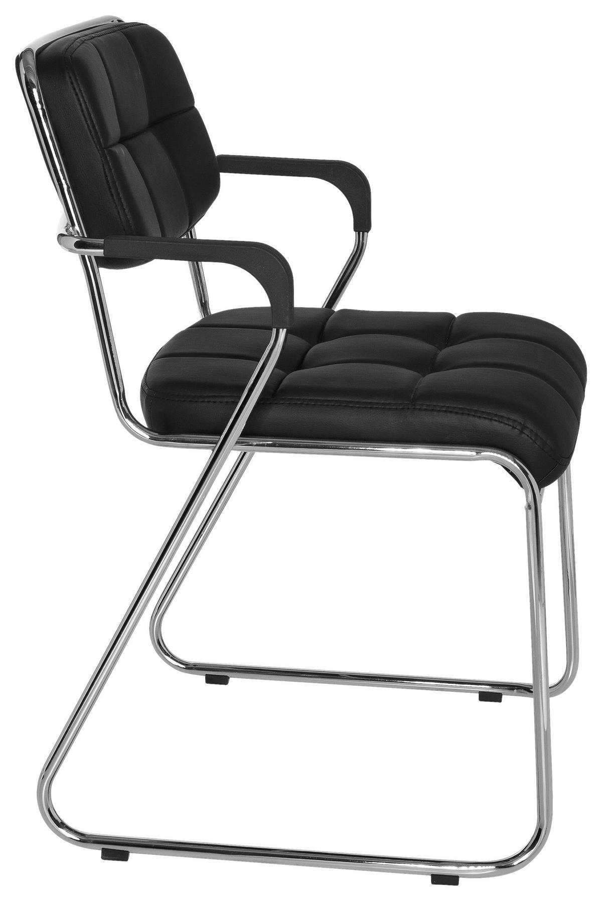 BESUCHERSTUHL Schwarz  - Chromfarben/Schwarz, Basics, Kunststoff/Textil (49/79/44cm) - MID.YOU