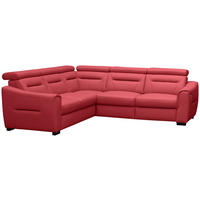 ECKSOFA Lederlook Echtleder Rot  - Wengefarben/Rot, Design, Leder/Holz (260/260cm) - Celina Home