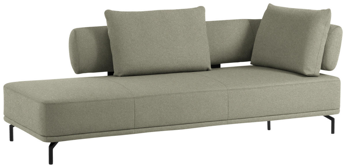 RÉCAMIERE Grün Flachgewebe  - Schwarz/Grün, Design, Textil/Metall (227/89/101cm) - Dieter Knoll