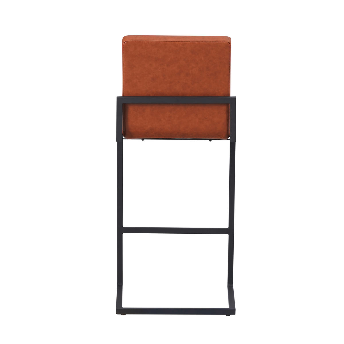 BARHOCKER-SET Lederlook Cognac  - Cognac/Schwarz, MODERN, Textil/Metall (54/100/58cm) - MID.YOU
