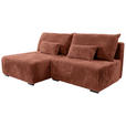 ECKSOFA in Cord Bronzefarben  - Schwarz/Bronzefarben, MODERN, Holz/Textil (145/210cm) - Carryhome