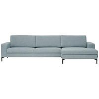 ECKSOFA in Chenille Hellblau  - Schwarz/Hellblau, Design, Textil/Metall (310/155cm) - Johann Jakob